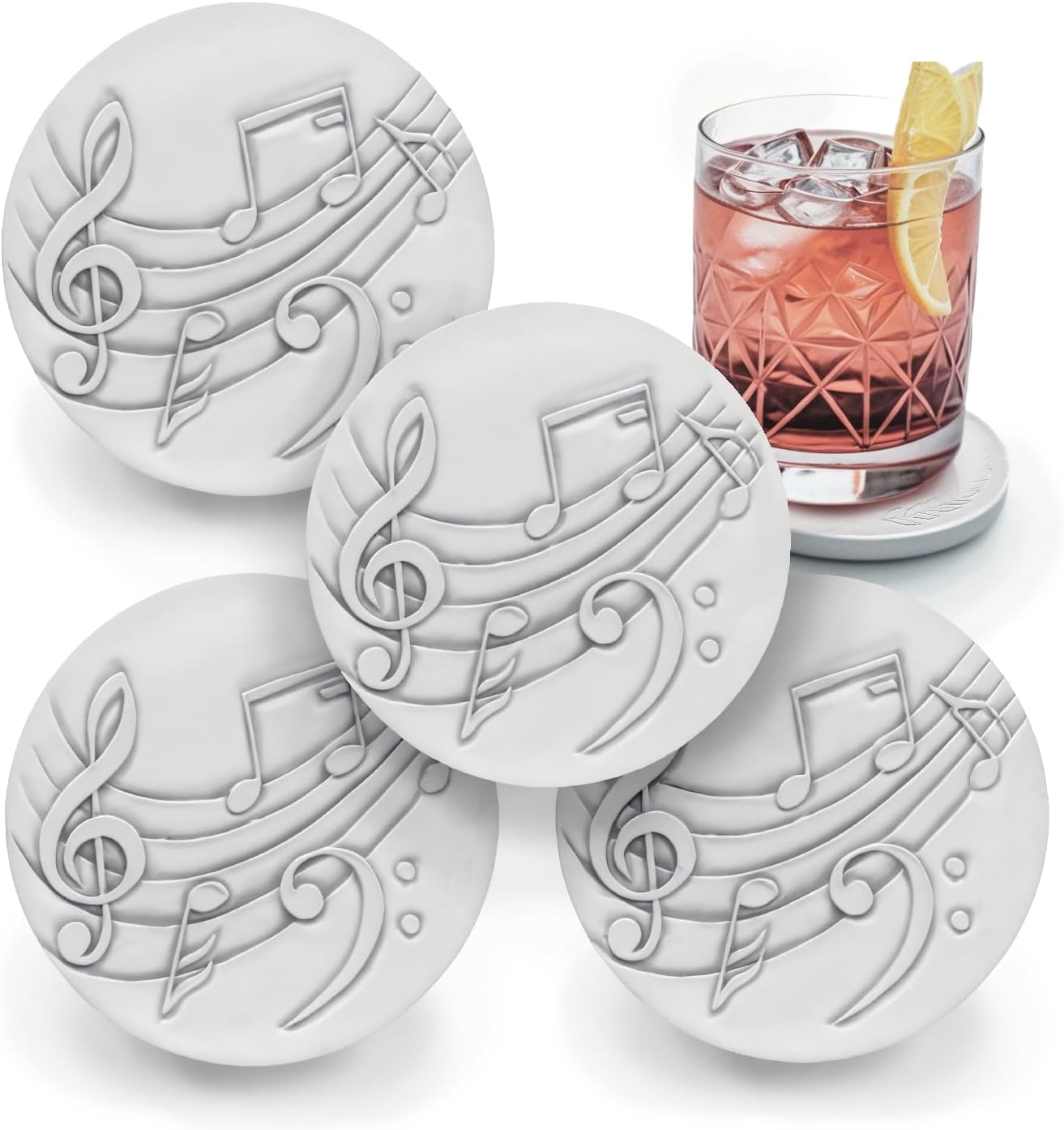 Music Absorbent Drink Coasters (Set of 4) - Made in USA