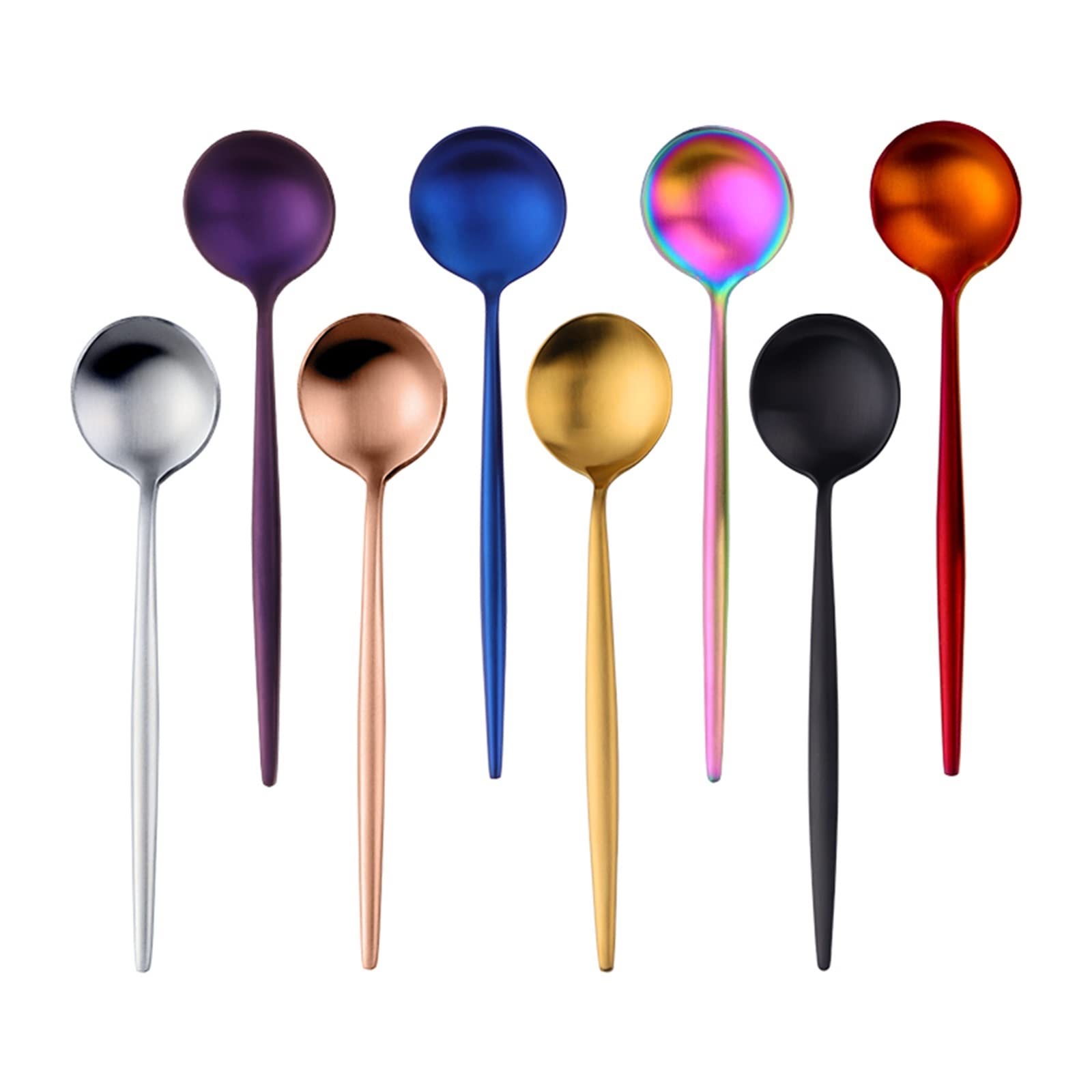 JINGYAN Teelöffel Colorful Portuguese Tea Spoons Stainless Steel Tableware Cutlery Unique Gold Small Dessert Spoon Silver Mini Coffee Scoop