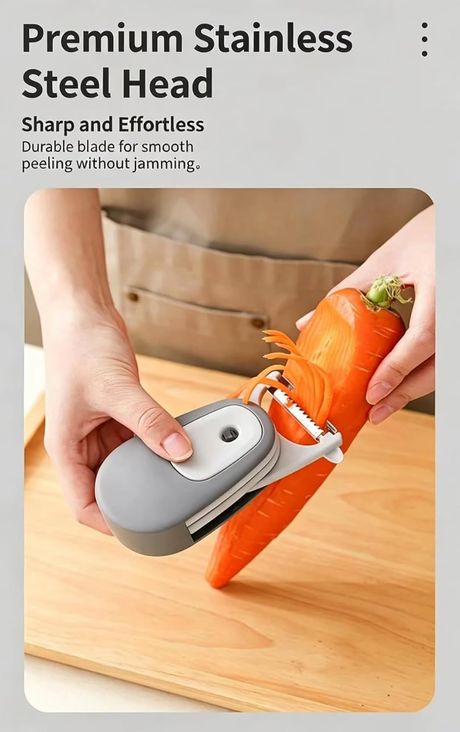 3-in-1 Portable Fruit and Vegetable Peeling Knife (Gray)
