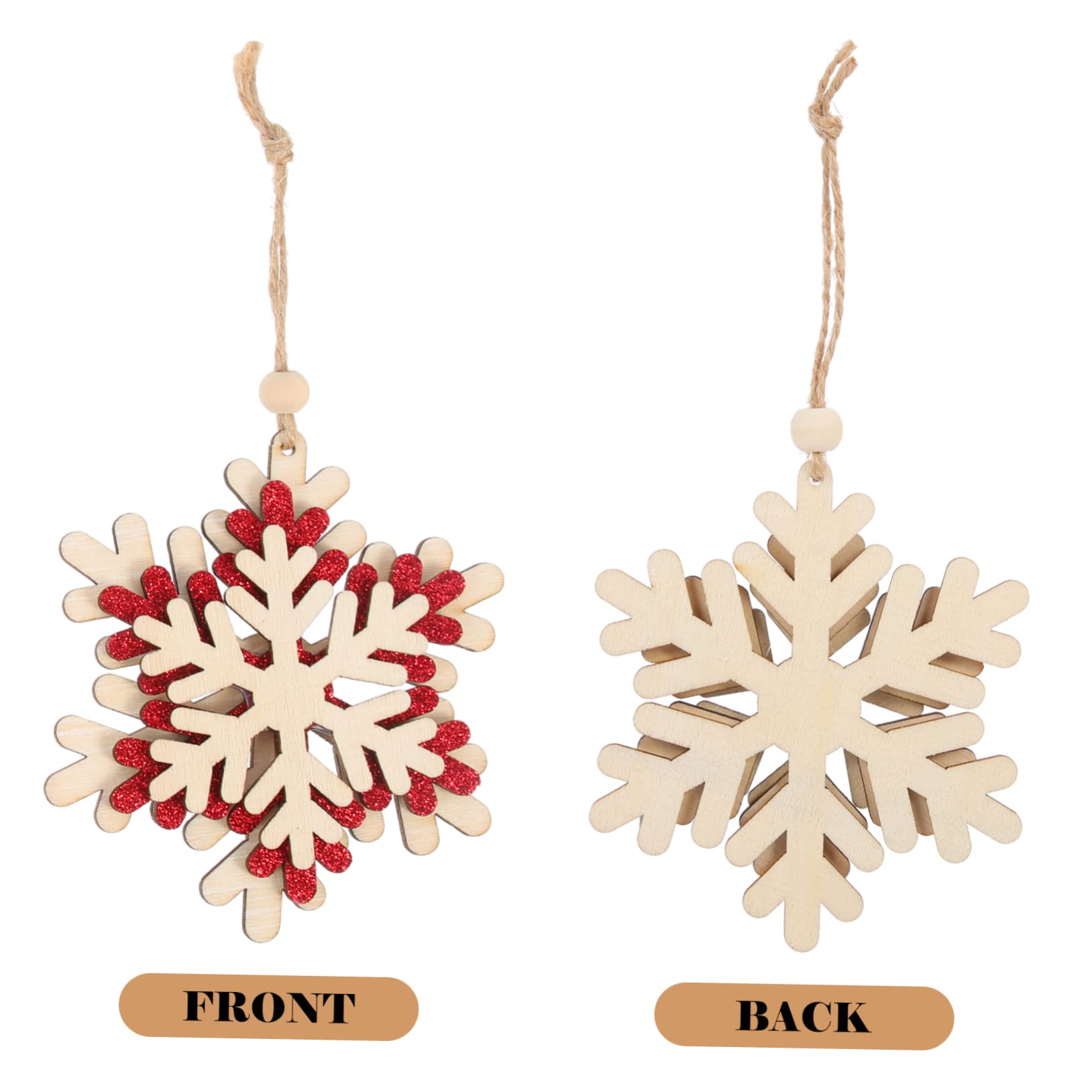 5 Sätze Hölzerner Weihnachtsbaum Schnee Dekorationen Girlande Zwerge Schneeflocken Ornamente Weihnachtsdeko Hängende Dekoration Für Weihnachten Weihnachtsbaumschmuck 6 Stück * 5 MAGICLULU