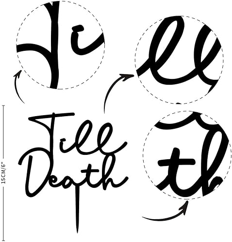 Miniatura 2 de Decoración acrílica para tarta de boda hasta la muerte, reutilizable, para boda, compromiso, aniversario, suministros de pastel de matrimonio,