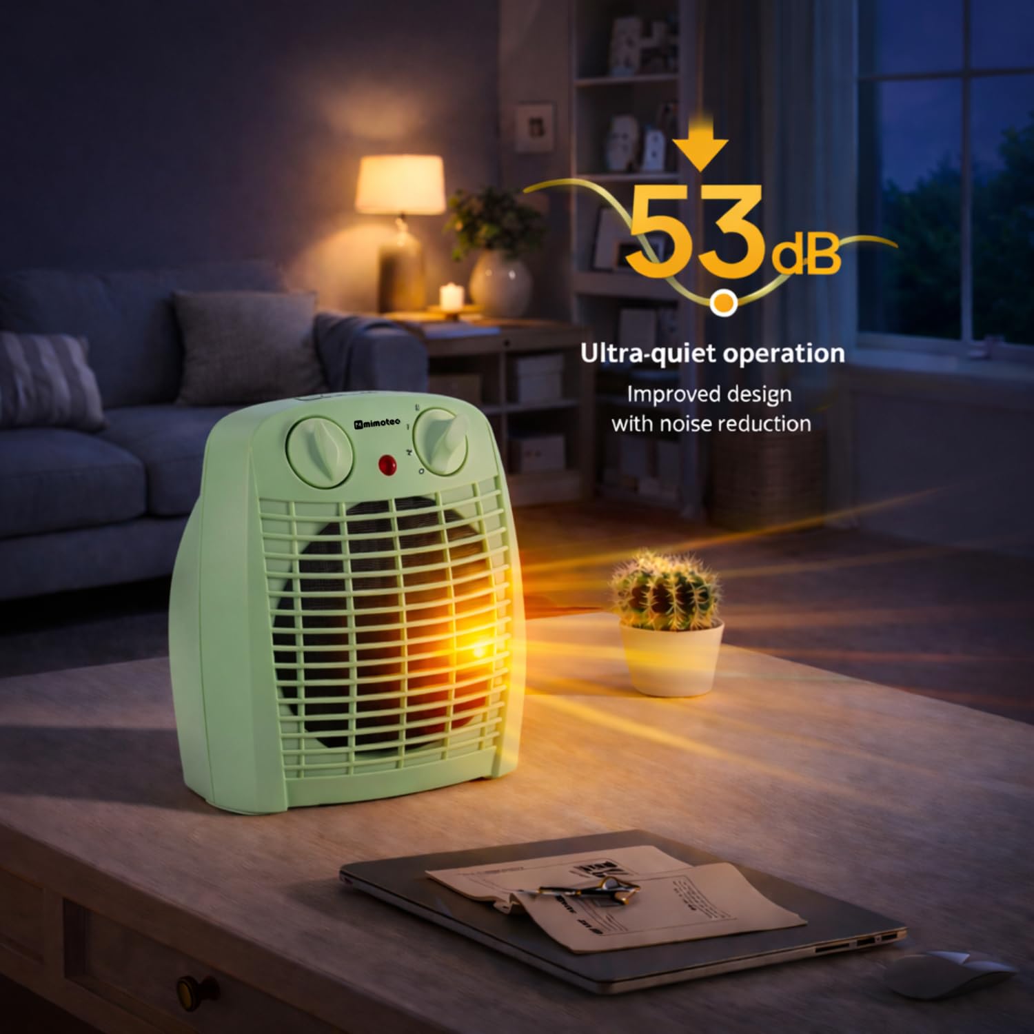 M mimotec - Calefactor Eléctrico Green Comfort 2000W Mimotec, Calefacción Portátil de Suelo, Doble Potencia 1000/2000W, Bajo Ruido <53 dB, IP20, para Estancias hasta 20 m131 — view 5