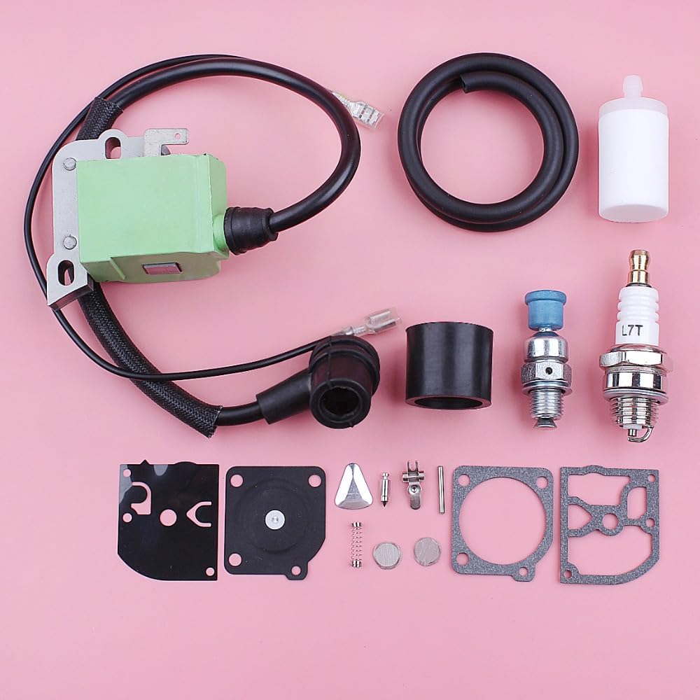 herramientas de jardín Línea de filtro de combustible de la bobina de encendido for husqvarna 50 51 55 del kit de reparación del carburador de válvula de descompresión reemplazar parte de repuesto