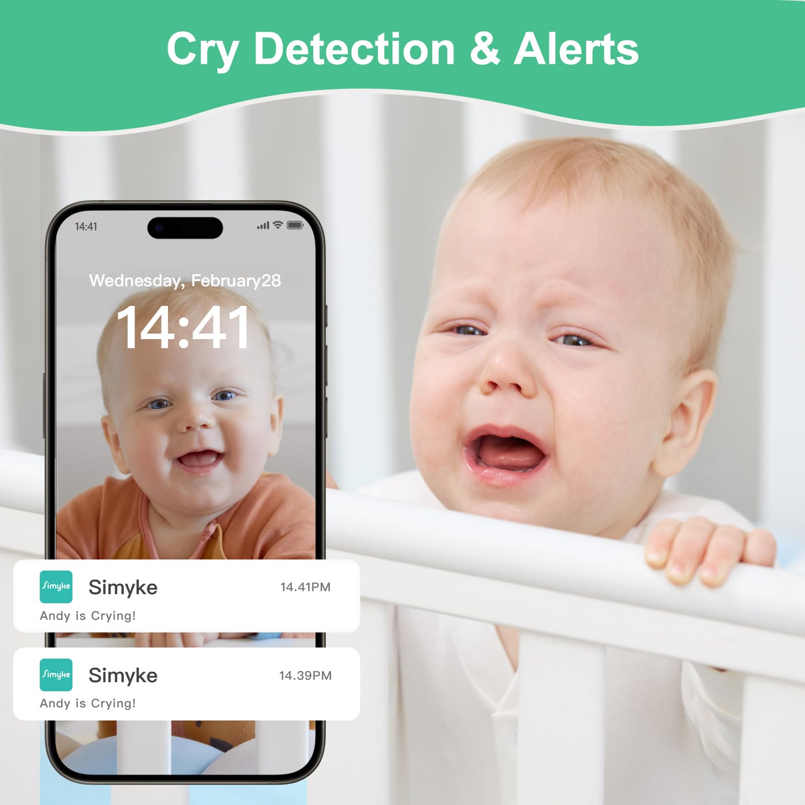 Simyke Smart Video Baby Monitor,1080P Baby Room Camera, APP Control,WiFi On/Off Switch,AI Detection - Image 4