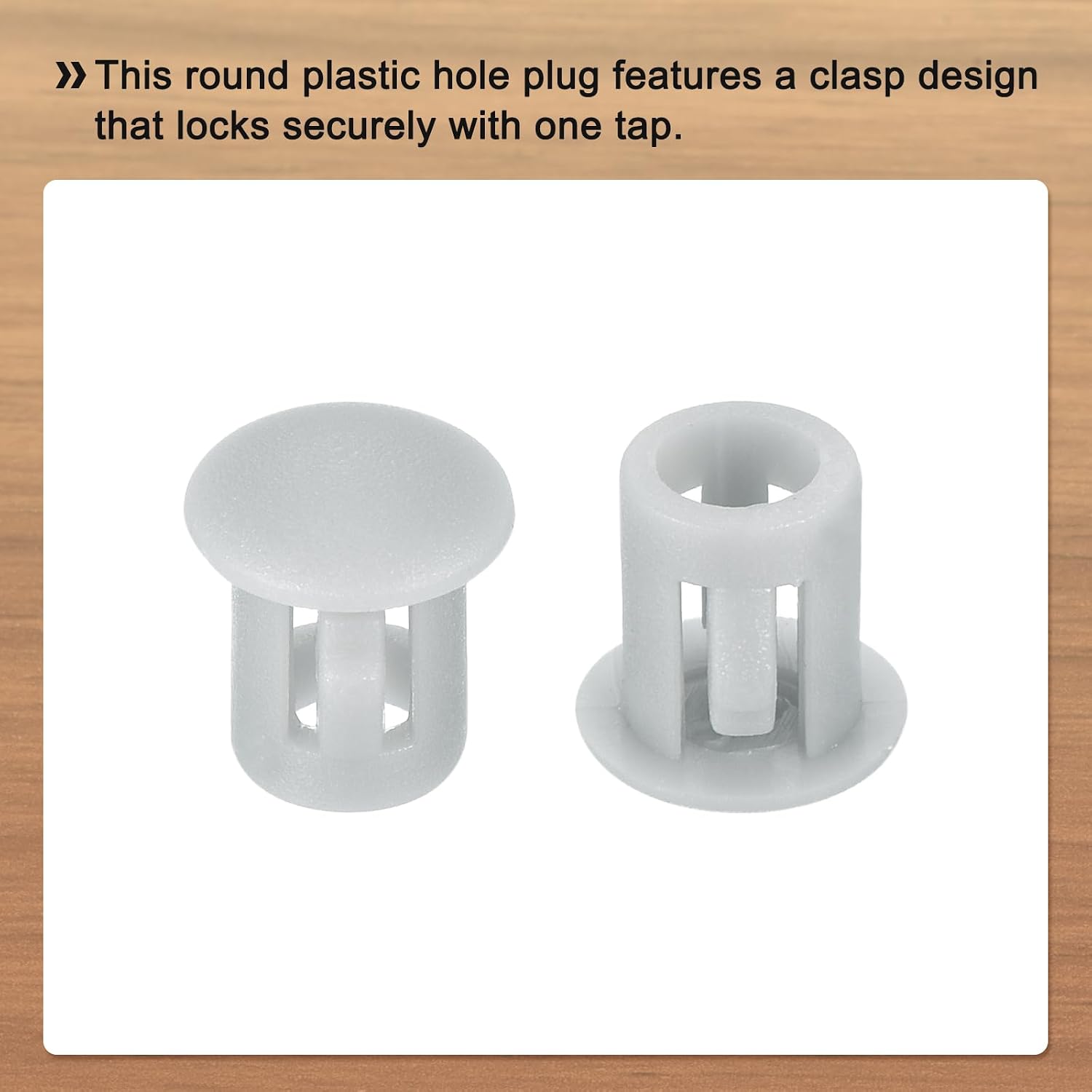 MECCANIXITY 32PCS 6mm(1/4") Light Gray Plastic Hole Plugs, Flush Type Panel Hole Plugs Insert End Caps for Locking Hole Tubes Furniture Cabinet