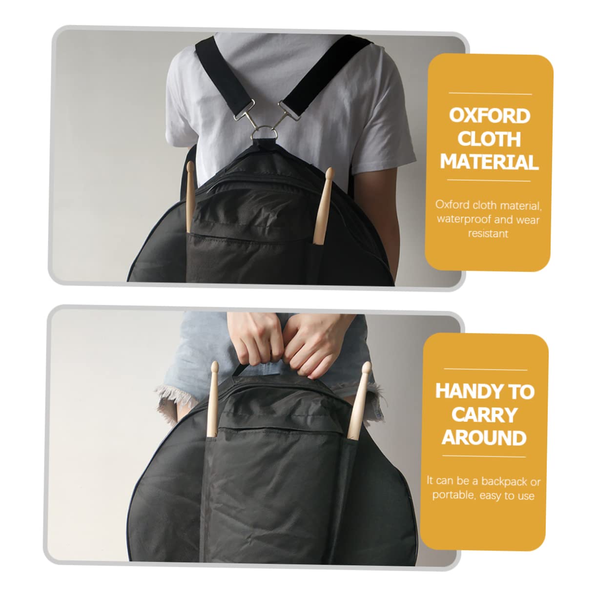 COSMEVIVI Waterproof Drum Holder Bag Snare Drum Bag for Percussion Accessories Cymbal