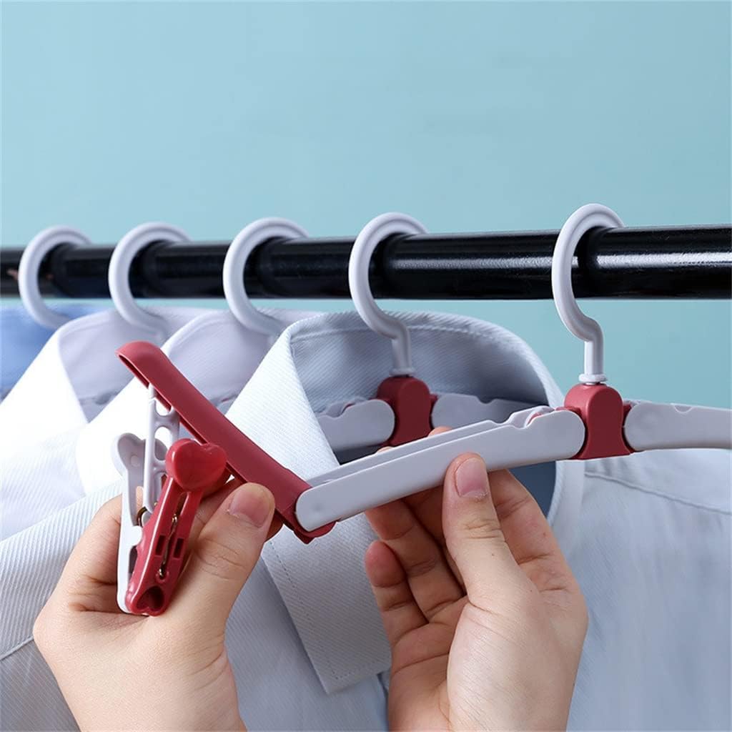 5-Pack Portable Folding Hanger Multifunctional Stretch Drying Home Wardrobe Storage Travel(White-Dinosaur Doodle4)