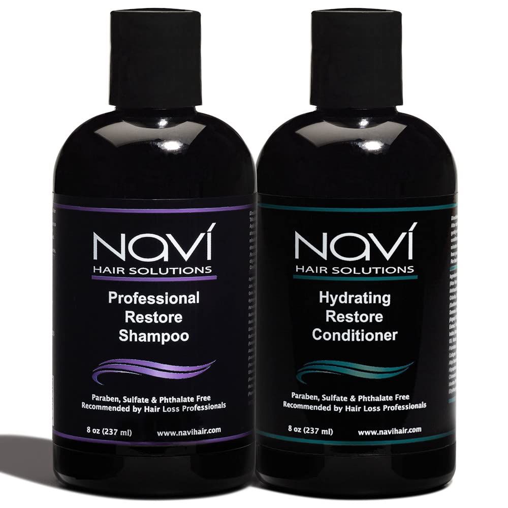 Navi Professional Hair Growth Shampoo and Conditioner Set, DHT Blocker for Thinning Hair and Hair Loss, Sulfate Free and Safe for Color Treated Hair, Hair Regrowth for Men and Women, 2 x 16 oz