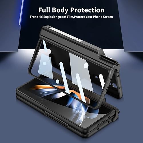 Miniatura 4 de DOOTOO - Funda magnética para Samsung Galaxy Z Fold 3, protección de bisagra con soporte para bolígrafo S, compatible con cargador inalámbrico
