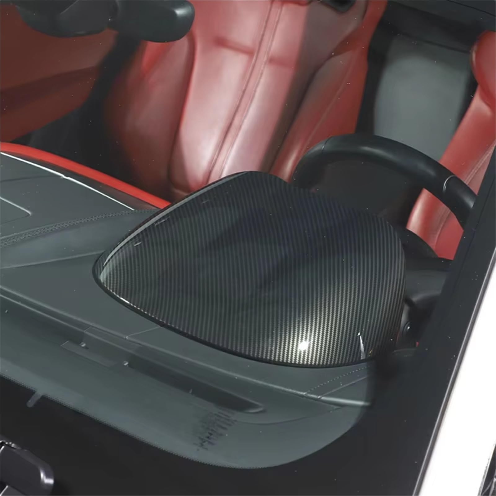 Ramka panelu uchwytu na kubek konsoli środkowej do Jaguara do F-Type 2013-2024, ABS, włókno węglowe, matowa, czarna, dekoracyjna naklejka do wnętrza (włókno węglowe) (matowa czerń)