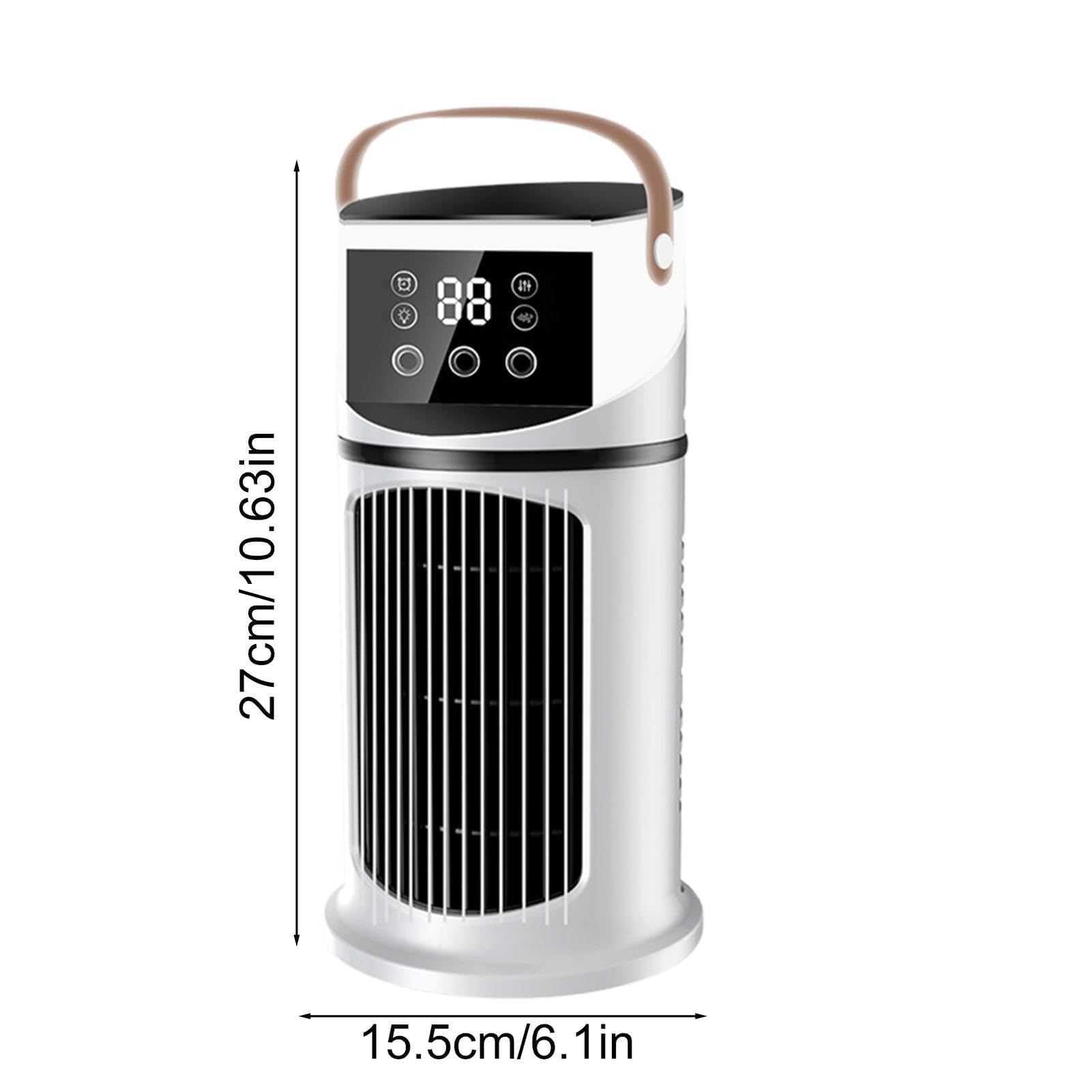 Przenośny klimatyzator, regulowany wentylator chłodzący z oświetleniem LED, cichy mini chłodziarka do domu, biura, akademika, kempingu, chłodnicy powietrza biurkowego, wentylatora wieżowego