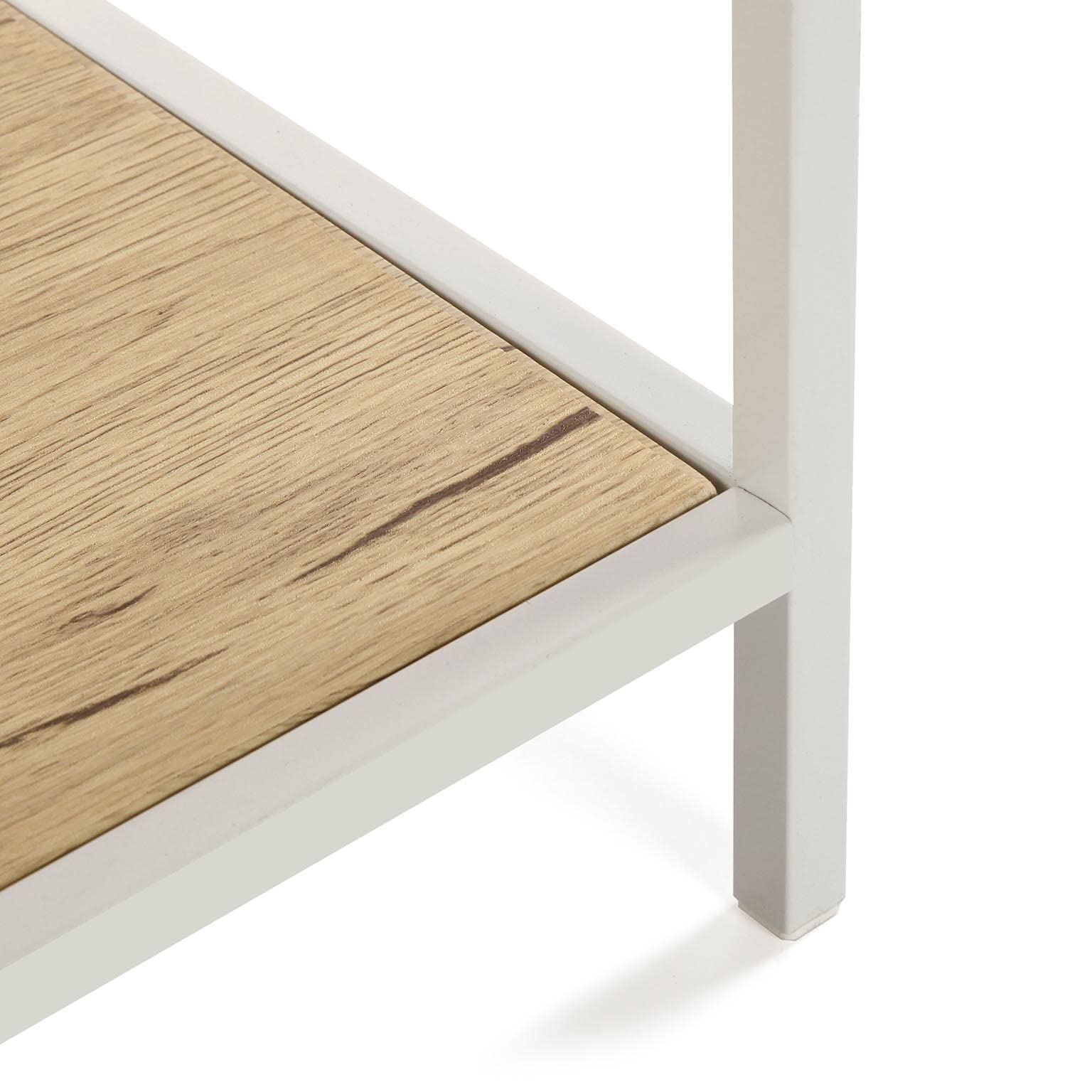 VERSA Berlin Consolle Ingresso, Tavolo Consolle, Tavolino Ingresso, Tavolo Salotto, con ripiano Inferiore, Misure (A x L x l) 80 x 30 x 100 cm, Legno e Metallo, Colore Marrone e Bianco