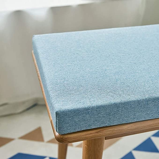 Cuscino antiscivolo per panca da giardino per 2-3 posti, cuscino di ricambio per dondolo da patio e sedile a bovindo (200 x 40 cm, blu) resistente e confortevole