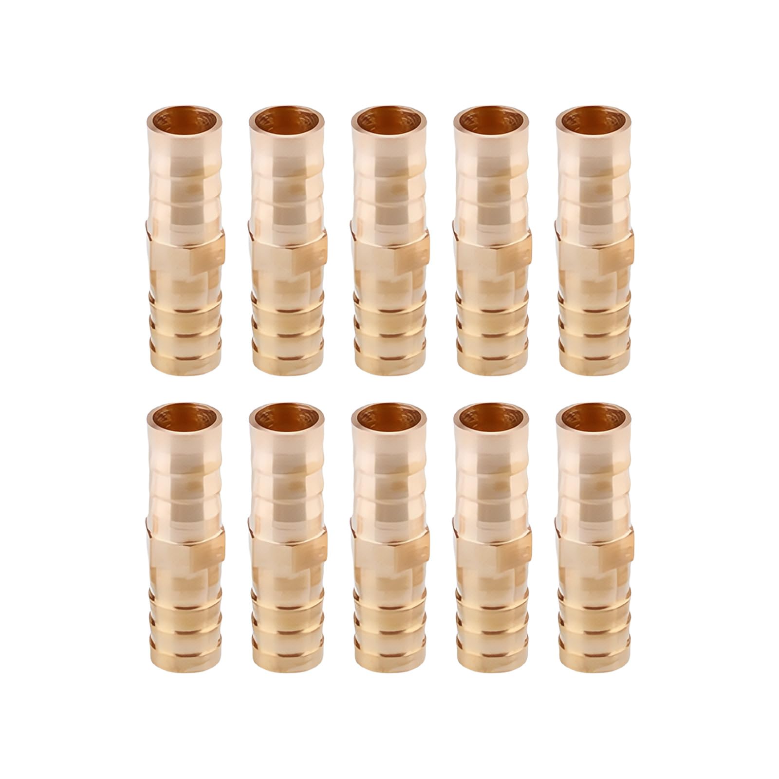 10Pcs Brass Pipe Repair Barbed Fittings Erosion Resistant Brass Tube Adapters Upgrades for Plumbing Systems Maintenance Plumbing Repair Couplings