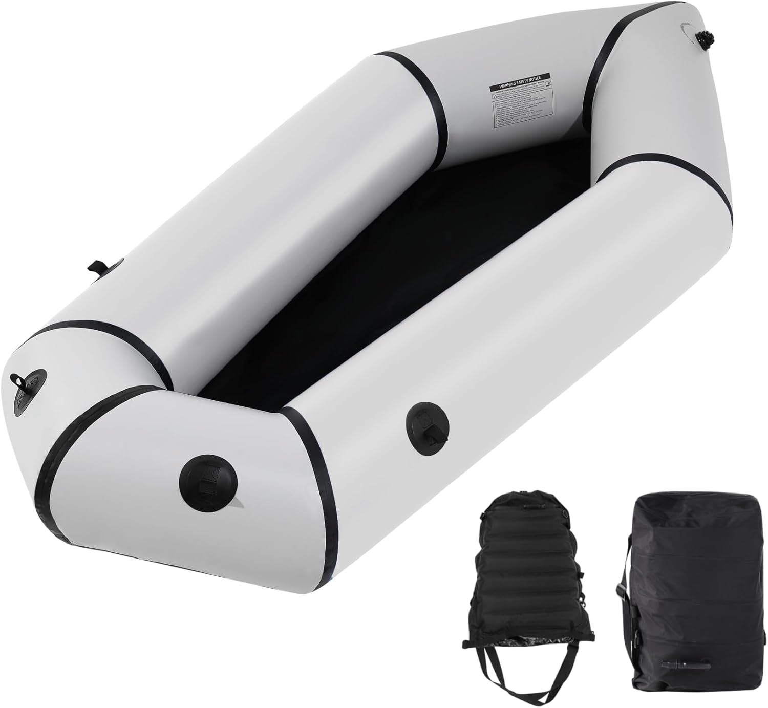 Oryxearth Inflatable Packraft Kayak for Adults, 6.9FT Lightweight TPU Canoe (210D), Portable 1-Person Watercraft for Kayaking, Fishing, Camping, Compact Design