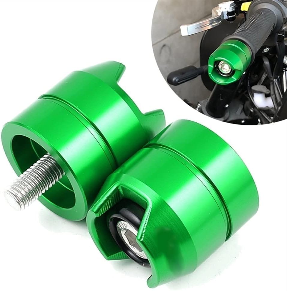 Handlebar Plug for Kawasaki Ninja 400 300 250 ZX6R ZX10R ZX14R ZX12R ZX9R 750R Motorcycle Hand Grips Handle Bar Anti-Skid Handlebar Hand Grip Ends Plug Balanced Plugs (Color : Green)