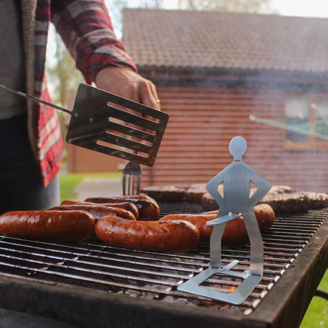 1 PCS Set di accessori per barbecue, funzione posate da barbecue integrata, accessori per barbecue a carbonella e a gas, strumenti di cottura, posate da barbecue multifunzionali