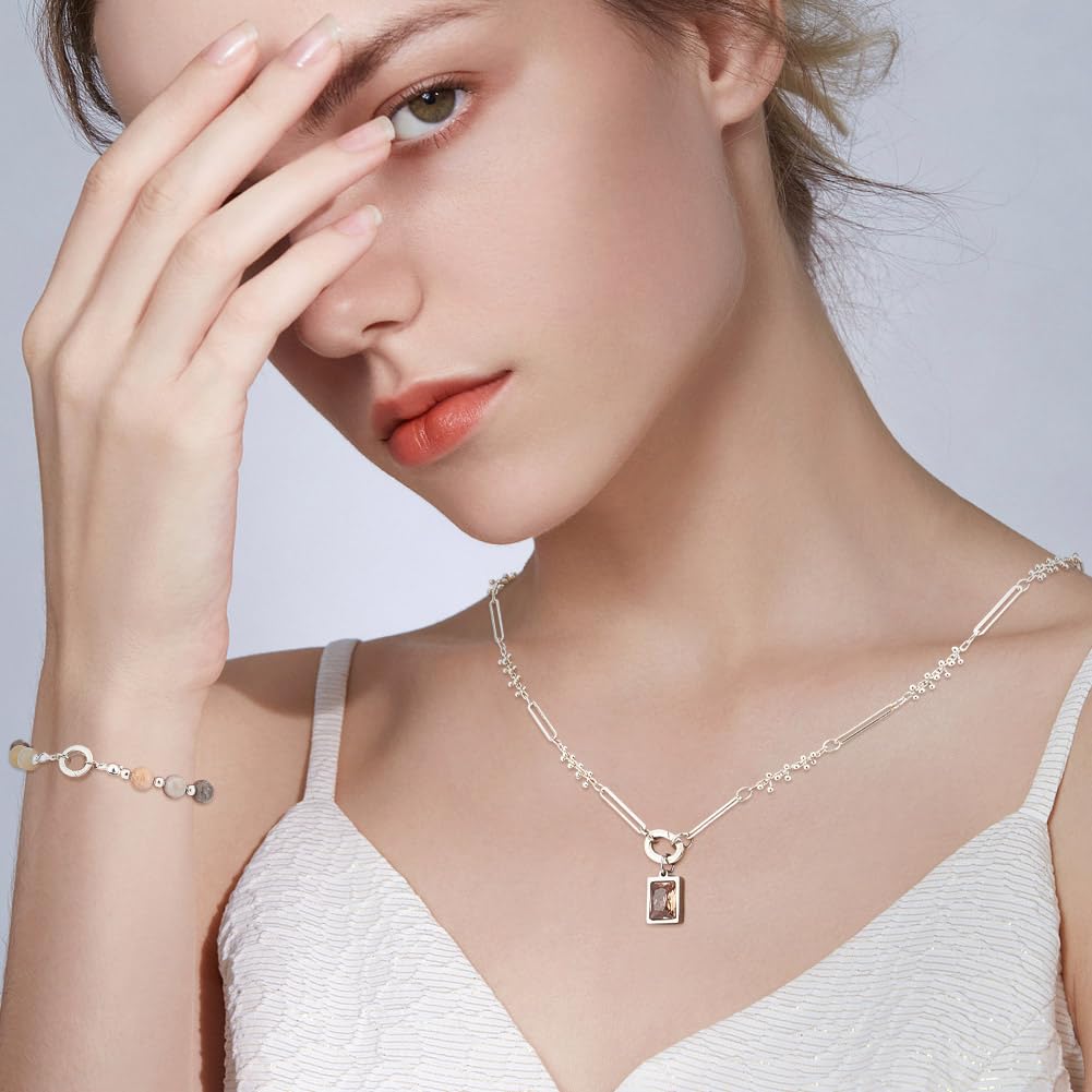 NBEADS 4 pz 4 Stili 925 Quelliusura A Molla In Argento Sterling, Ovali e Rotonde Anelli di quelliusura Connettori per Gioielli A Scatto per La Creazione di Gioielli Fai Da Te Collane Bracciali