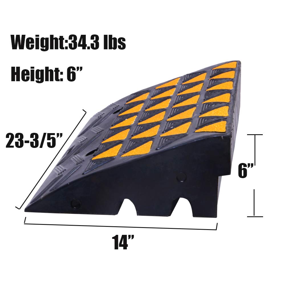 BESEA Rubber Curb Ramp 6" inch High 23.6" Wide (Heavy Duty Rubber Ramp Single Ramp)