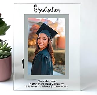 Graduation Gifts Personalised Graduation Photo Frame For Him or Her Gifts for Graduation Graduate Frame for daughter for Son Clear Glass Photo Frame 6x4 and 7x5