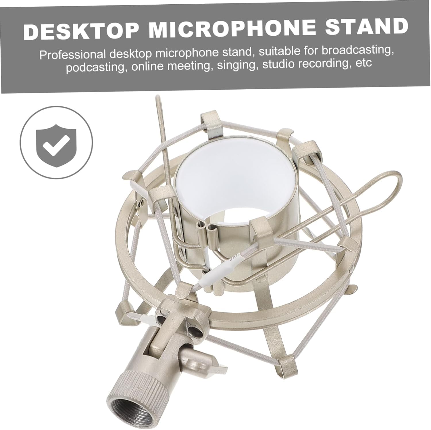 kh Imported Universal Microphone Shock Mount Cradle Holder Clip Stand Mic (Silver) 2