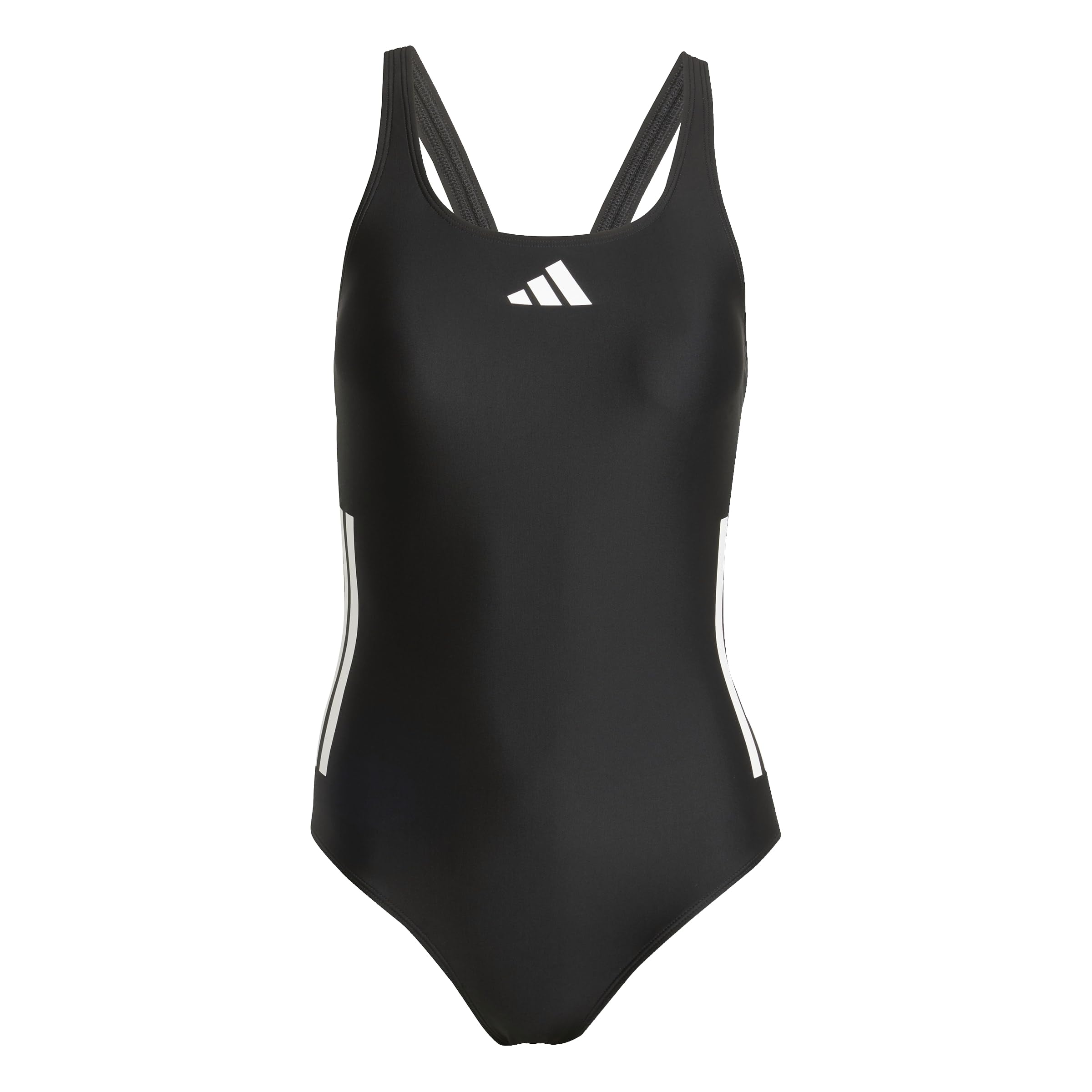 adidas Damen 3 Stripes C-Back Swimsuit Swimwear, Black/White/White, 42