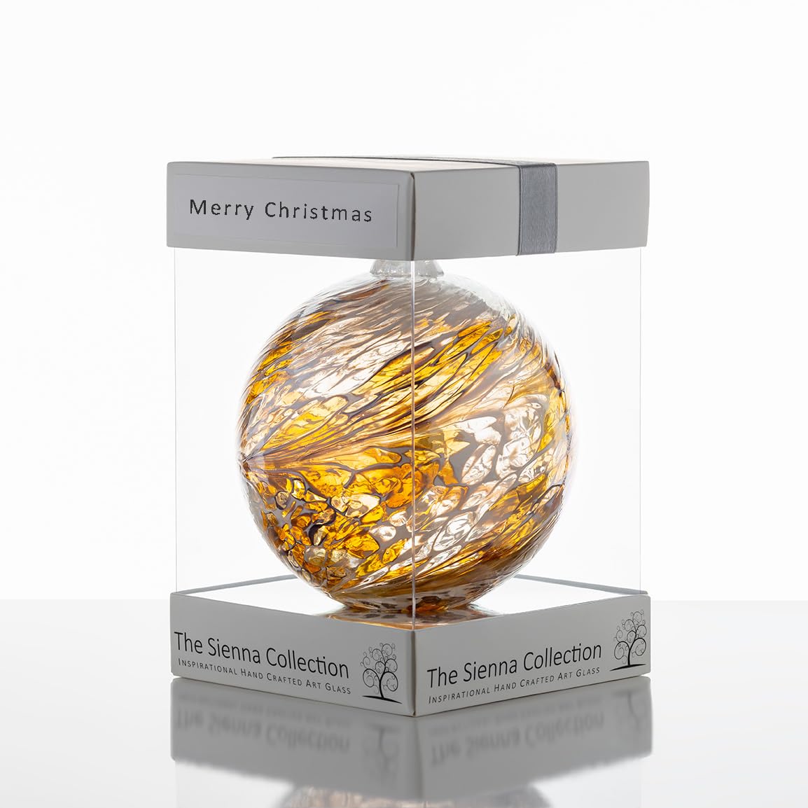Sienna Glass 10cm Christmas Friendship Ball Pastel Gold
