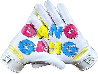 Battle Sports Gang Gang Football Receiver Gloves (White, Adult XL)