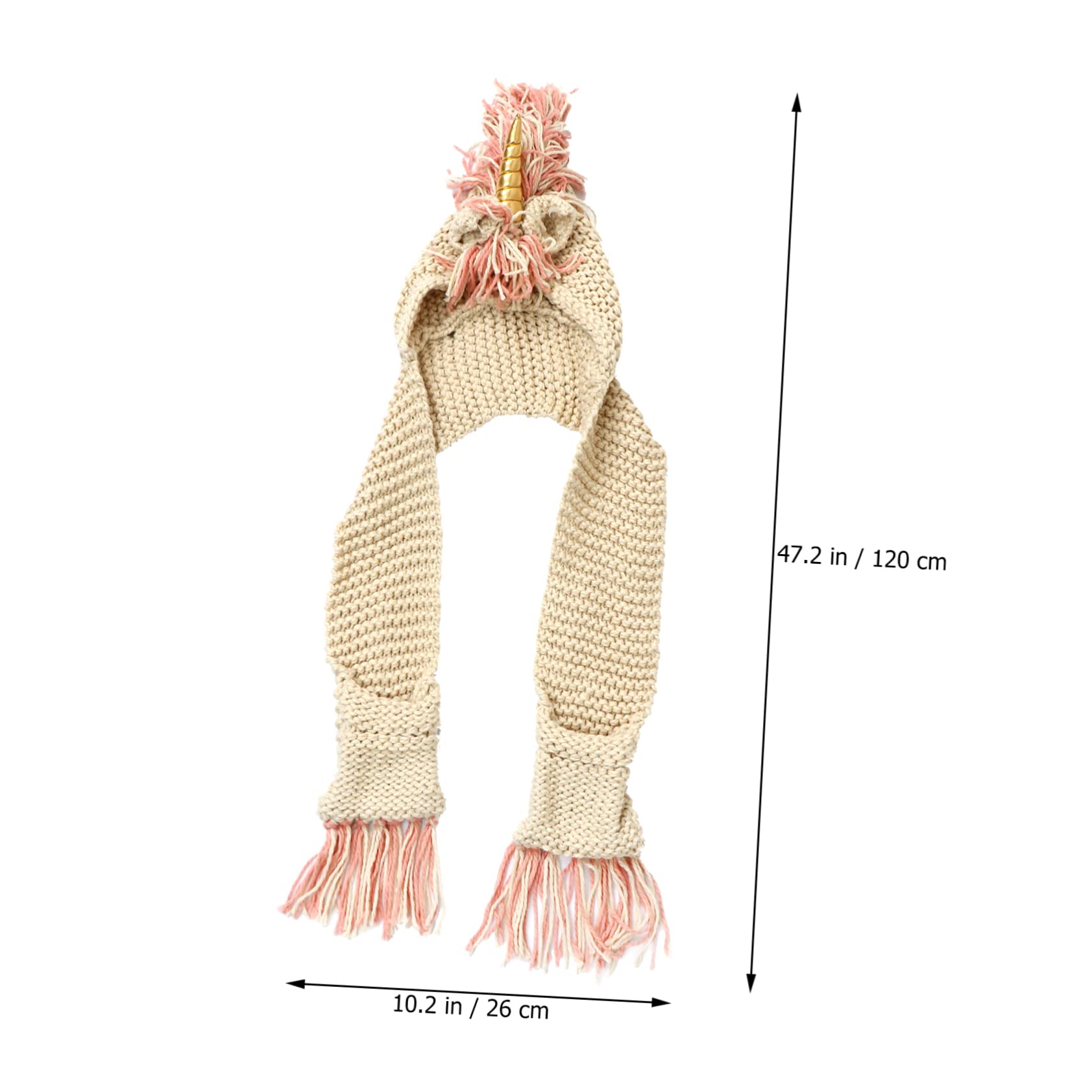 Homoyoyo Sombrero De Unicornio De Crochet para Niña Bolsillo para Bufanda Gorro De Invierno De Unicornio Gorro De Punto Hecho Mano Capucha