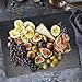 mDesign Slate Stone Gourmet Serving Platter, Cheese Board, Charcuterie Tray with Natural Edge for Cheese, Meats, Appetizers, Dried Fruits - Display Chalkboard - Black