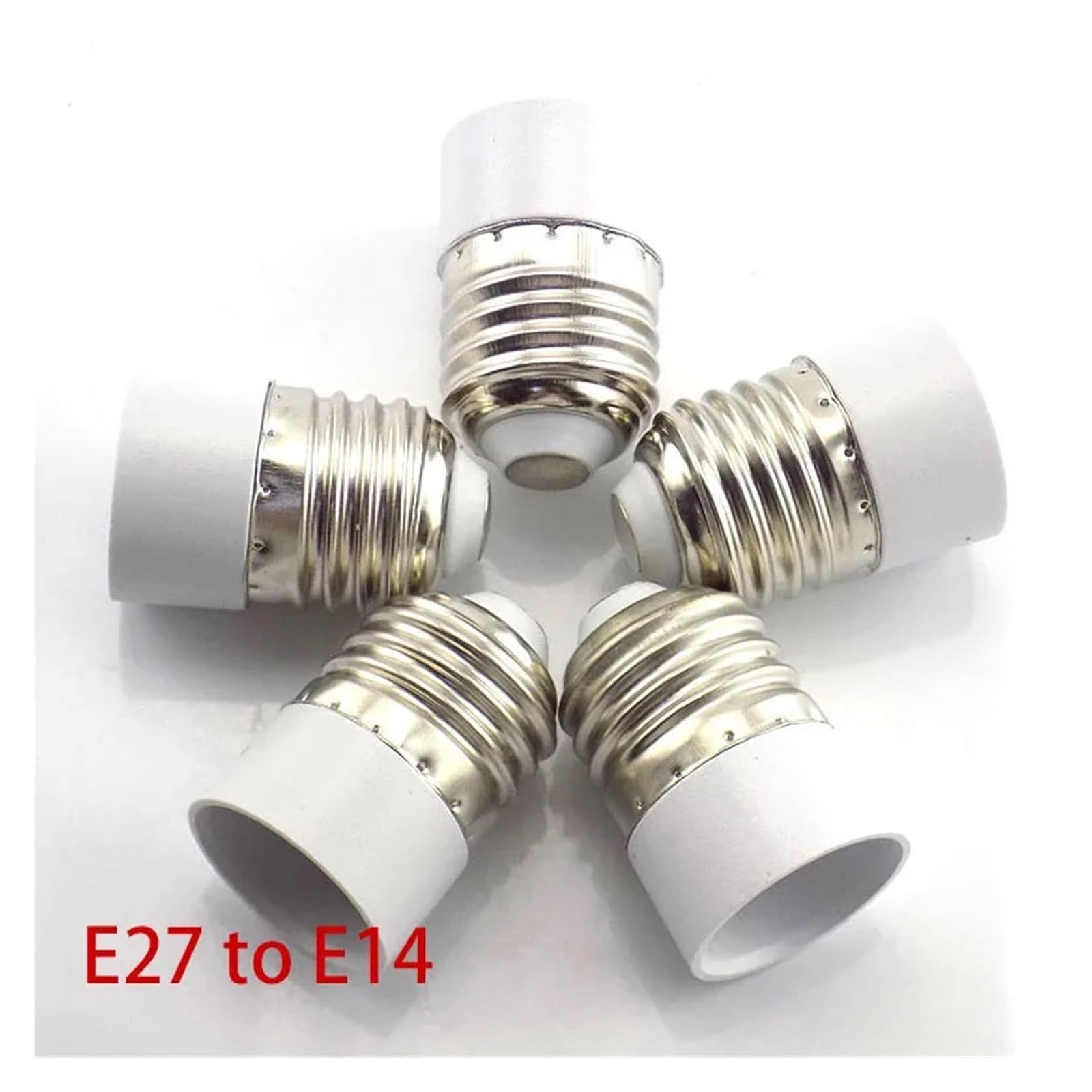 adattatore per prese luminose Convertitore da attacco E27 a E14, adattatore for lampadina LED, portalampada alogeno(5pcs E27 to E14)