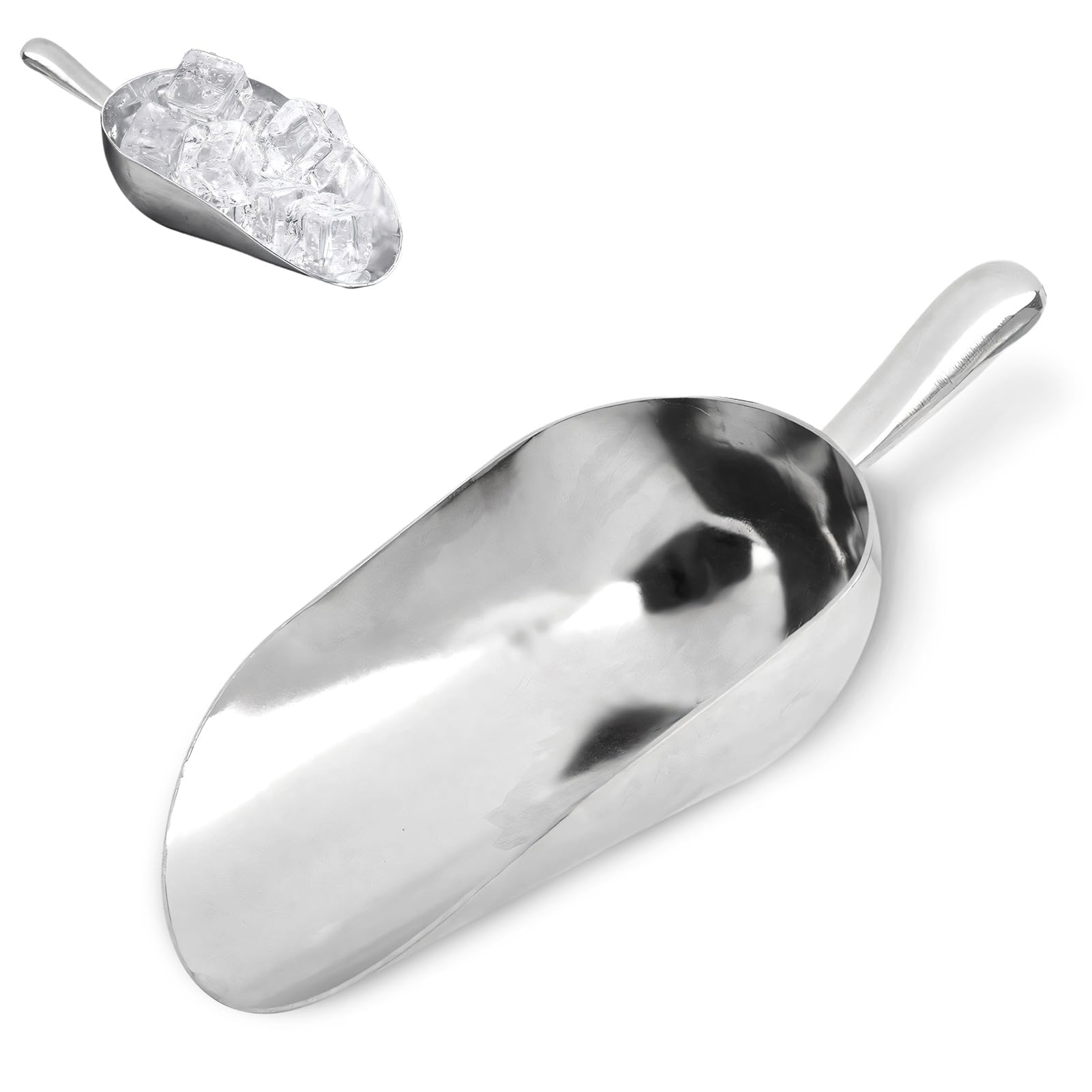 38 oz Cucina di ghiaccio in metallo, cucchiere di utilità da cucina Cucchiere di palla in alluminio Cucchiere di cibo per cani Cucchiere da cucina Gadget per chicchi di caffè di cubo di ghiaccio