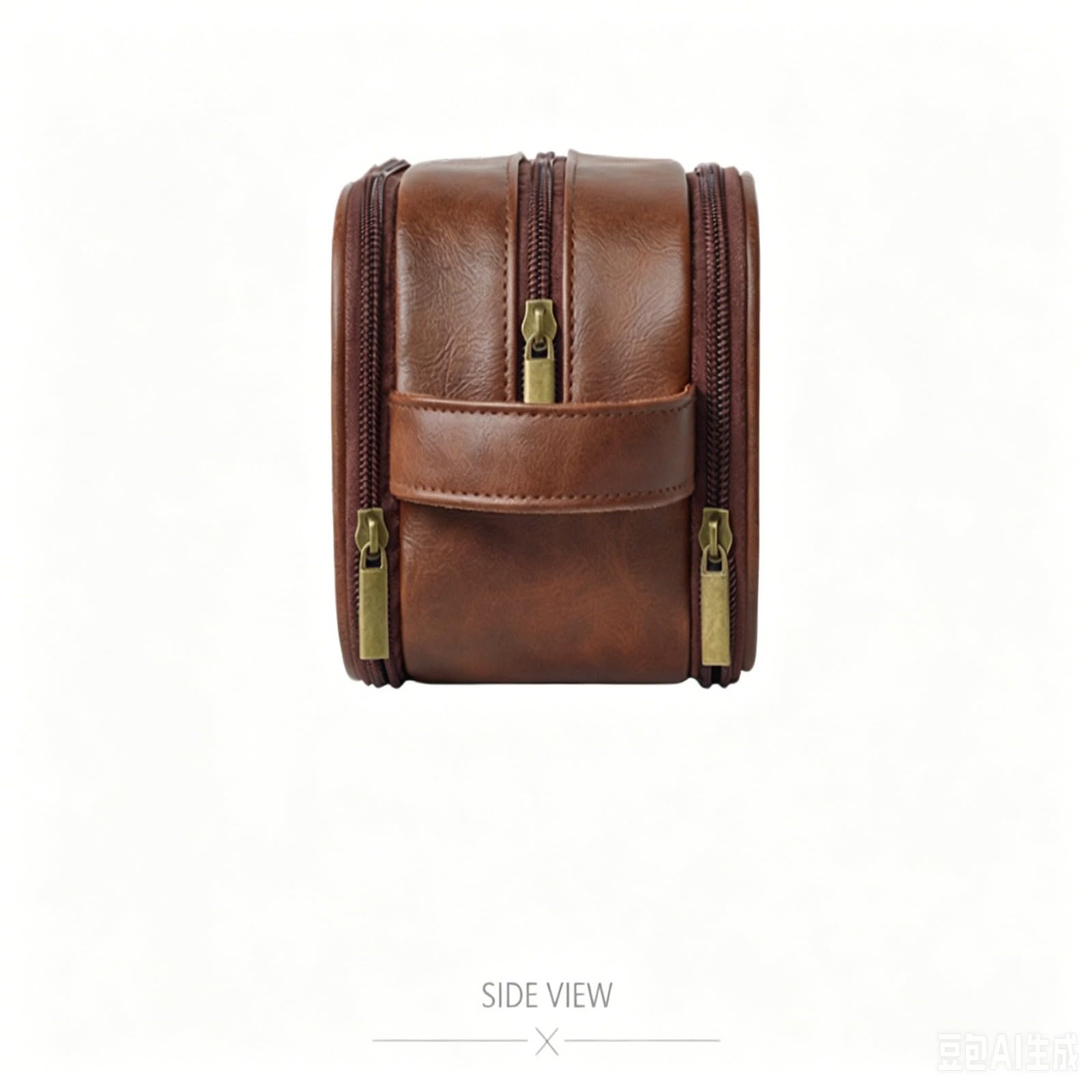 HJDMO Vintage PU Leather kosmetyczka wodoodporna duża pojemność podróżna kosmetyczka z bransoletką dla kobiet, Brązowy, 25cm×13cm×11.5cm, Klasyczny