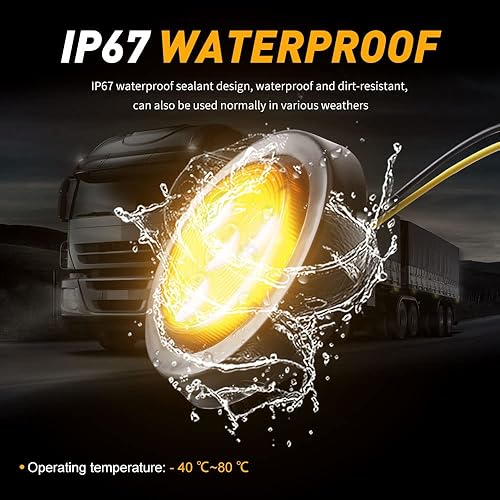 Miniatura 6 de Sidaqi 10 luces LED redondas de 2 pulgadas para remolque, impermeable, sellada, empotrada, con ojales de goma, 4 luces LED redondas para remolque,