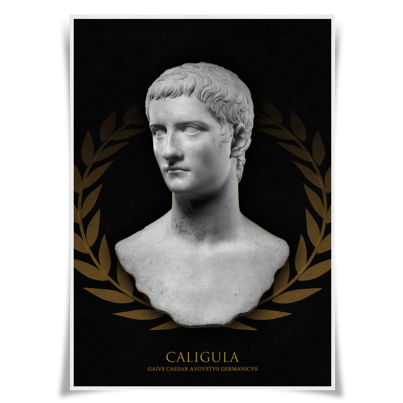 Nice Captain Roman Emperor Portrait Poster Ancient Rome Imperator Bust A3 Prints Wall Art Decor (03 Caligula)