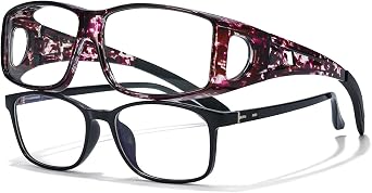 VIEWBETTER Fit Over Anti 99.99% Blue Light Glasses for Women Men, Anti-Blue Blocking Computer Gaming Screen Eyeglasses