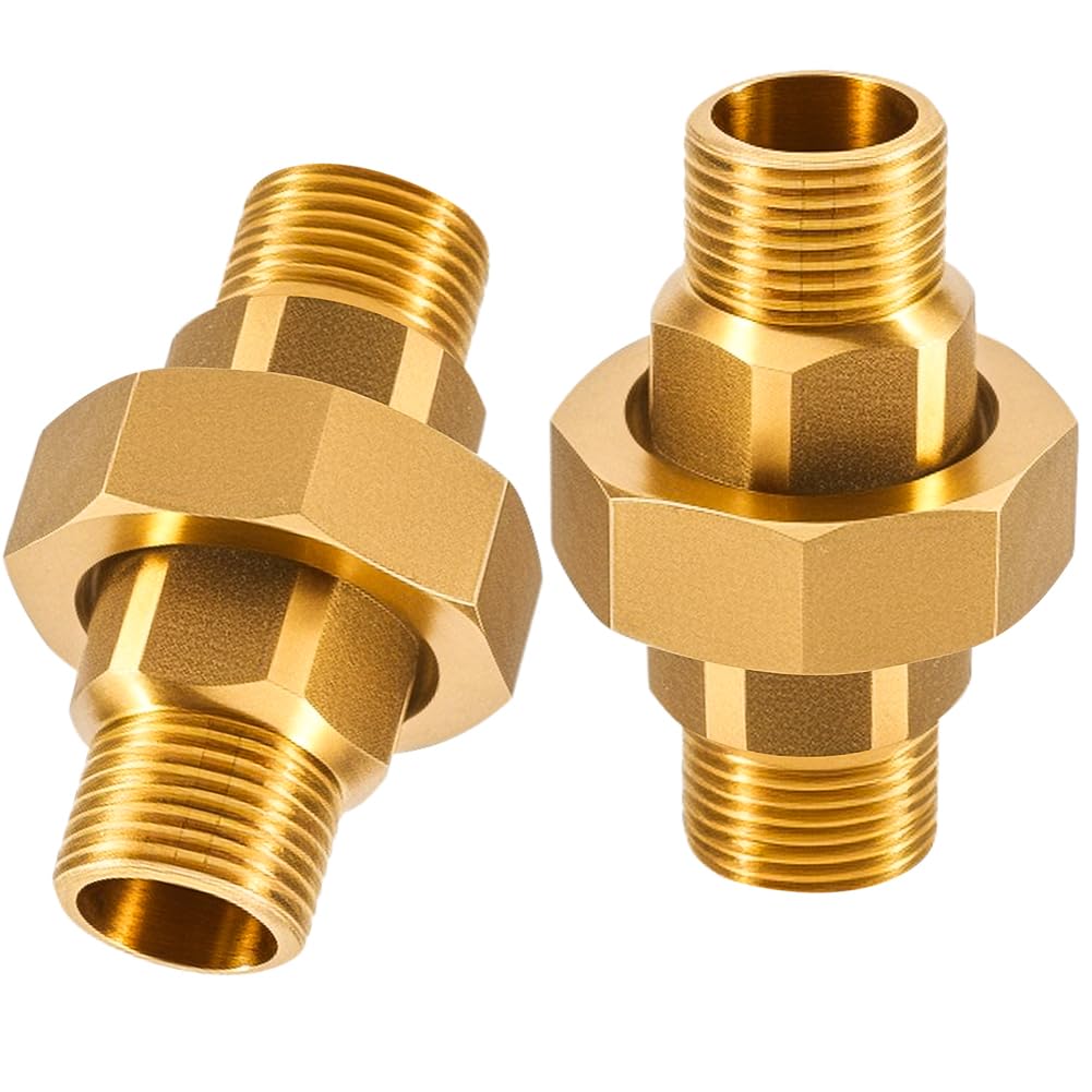 2 Stück Messing Verschraubung 1 Zoll, 1" AG/AG Messing Gewindefitting, Verschraubung Konischdichtend mit Außengewinde, DN25 Rohrverschraubung Gewindefitting für Wasser & Heizungsinstallationen