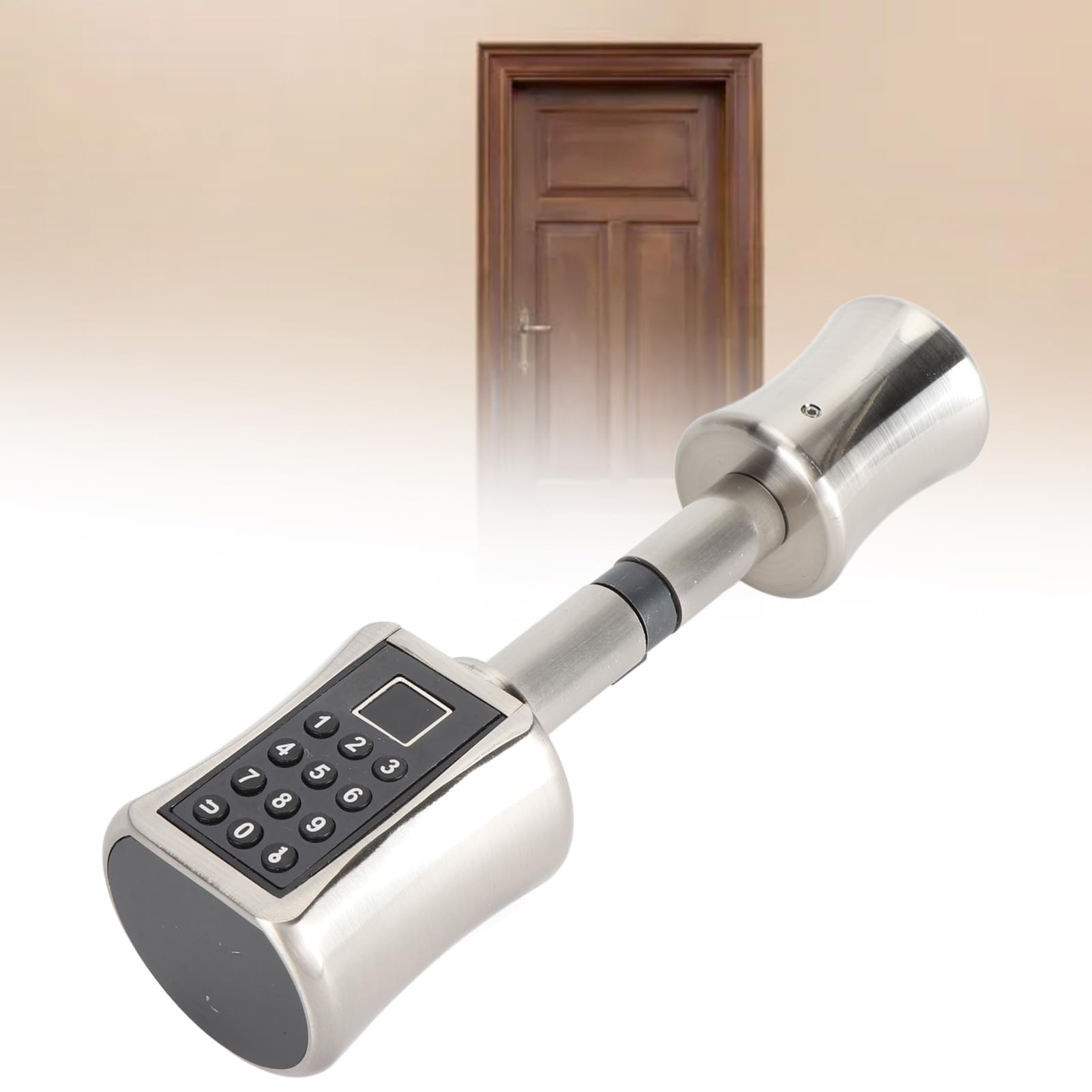 Generic Zamek Bębenkowy Bezkluczykowy Szybkie Odblokowanie Skaner Linii Papilarnych Stop Aluminium do Drzwi Antywłamaniowych w Domu (80mm/3,15 cala)