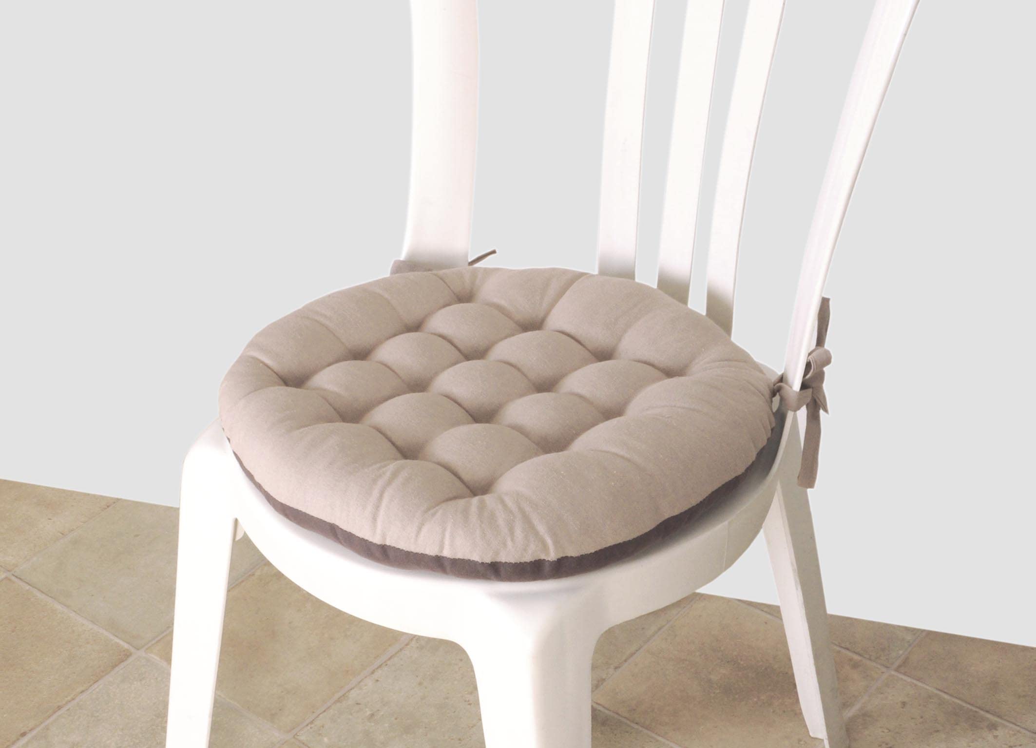 Atout Ciel - Juego de 6 Almohadillas de Silla Redondas, Bicolor (40 cm, Color Gris y Antracita)