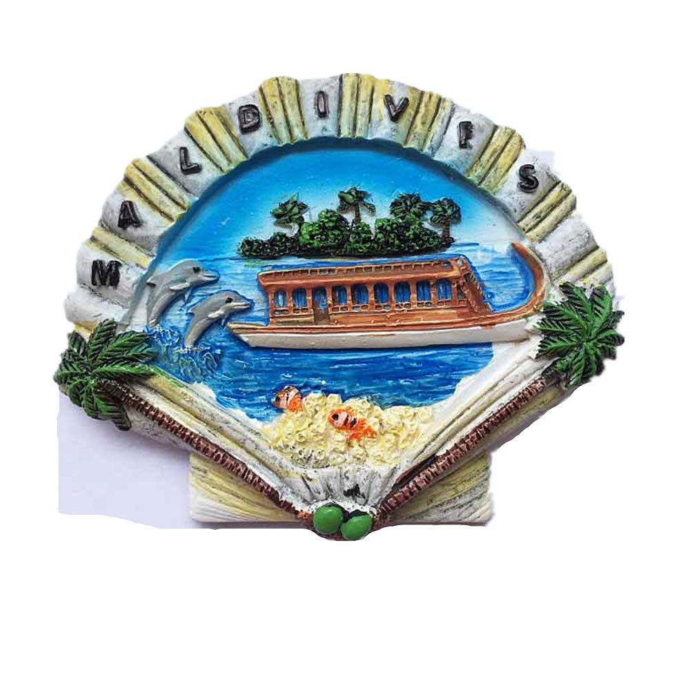 Scallop shape Maldives 3D Fridge Magnet Travel Souvenir Gift,Home & kitchen Decor Maldives Refrigerator Magnet Collection
