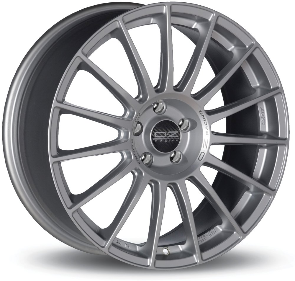 oz Superturismo lm argento opaco nero Lettering 7.5 x 18 ET48 5 x 100 foro mozzo 68 cerchi in lega