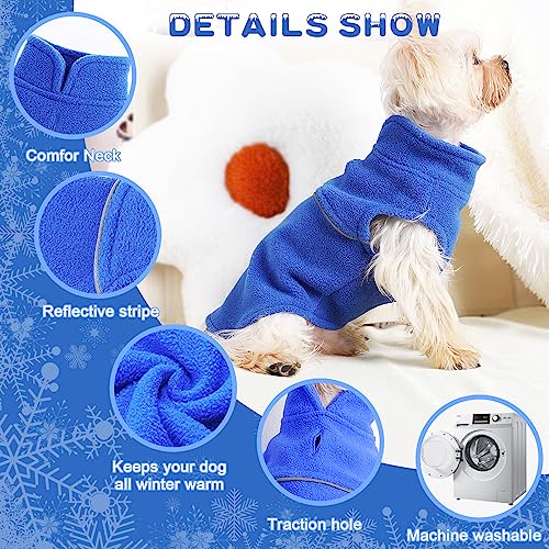 Image of Dog Clothes for Small Dogs Fleece Vest Dog Sweater Boy Girl, Warm Pullover Fleece Doggie Jacket, Winter Pet Ourfit Chihuahua Sweater - Yorkie Clothes (Blue, X-Small)