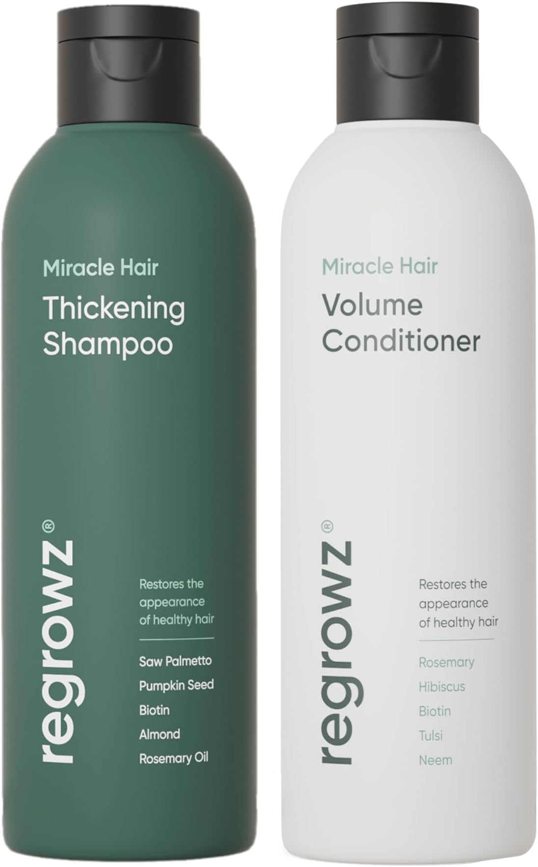– Hair Thickening Shampoo 225ml & Hair Volume Conditioner 200ml - Biotin Hair Growth Shampoo and Conditioner for Women & Men - DHT Blocker & Sulphate Free - Restore Stronger & Healthier Hair