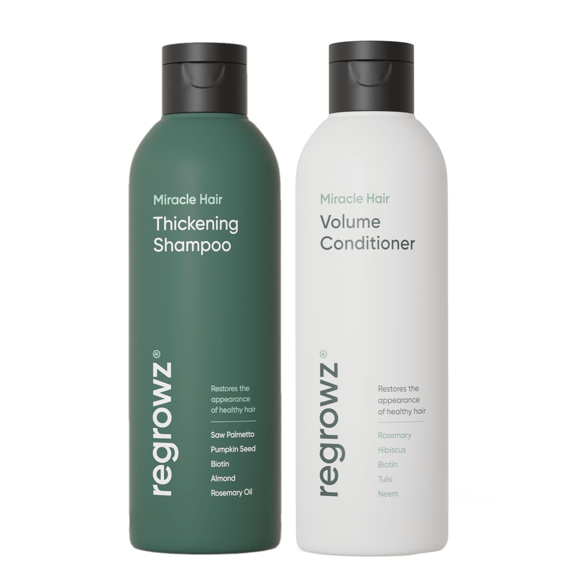 Hair Thickening Shampoo 225ml & Hair Volume Conditioner 200ml - Biotin Hair Growth Shampoo and Conditioner for Women & Men - DHT Blocker & Sulphate Free - Restore Stronger & Healthier Hair