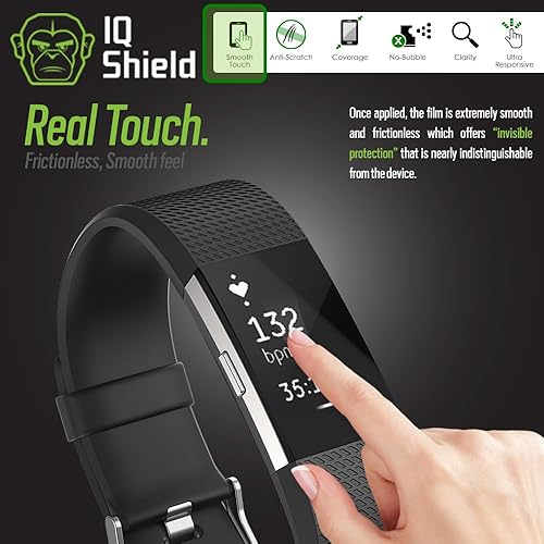 Miniatura 3 de Fitbit Charge 2 - Protector de pantalla (6 unidades), IQ Shield Liquidskin - Protector de pantalla de cobertura completa para Fitbit Charge 2