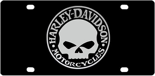 Placa de matrícula acrílica Harley Davidson, emblema cromado de Willie G Skull