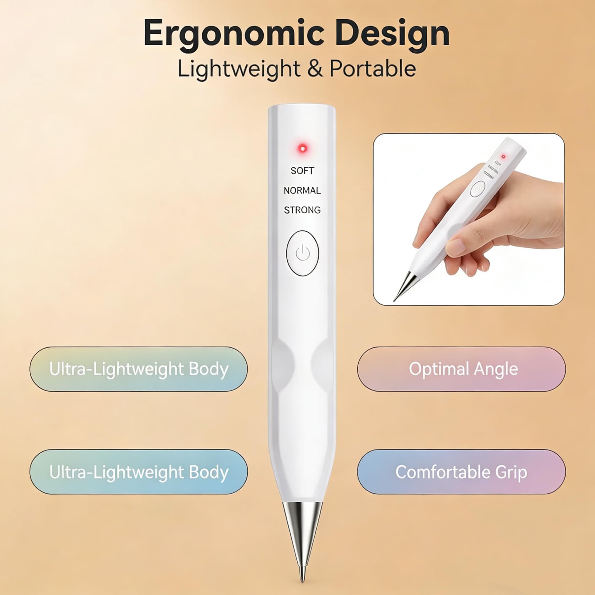 Electric Diamond Painting Pen. No-Wax Vacuum Pickup, Interchangeable Tips,USB-C Rechargeable Cordless Diamond Art Tool with Low-Noise, 2 Suction Levels for Serious Diamond Painting Lovers.(White) - 4