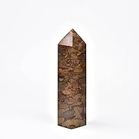 Vista 192 de JIC Gem Extra Large Rare Dendritic Jade Crystal Tower Natural Quartz Crystal Tower Point Wand Large Crystals and Stone Energy Crystal Wand Home
