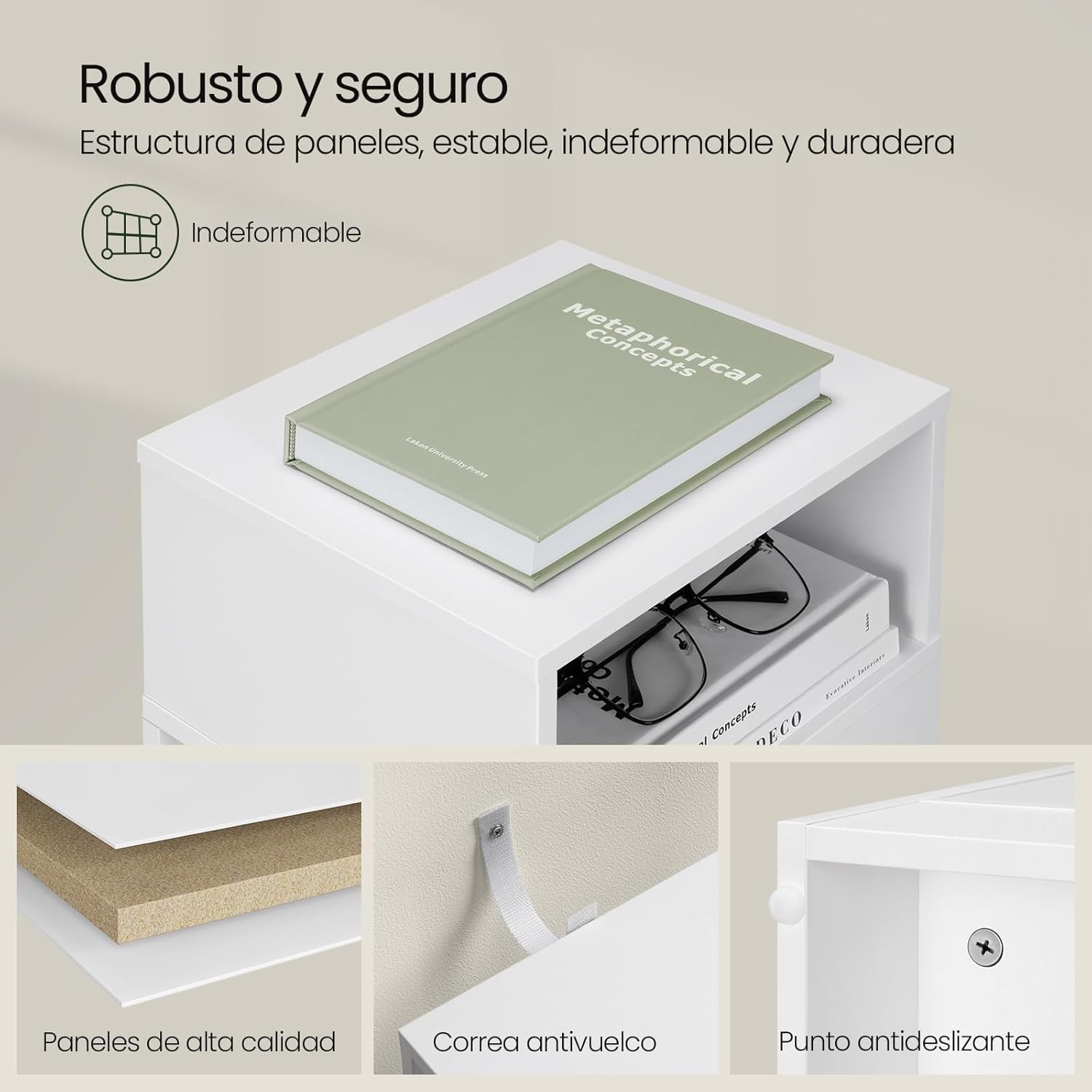 EUGAD Mesitas de Noche Pack 2 Estrechas Blancas con 2 Compartimentos y 1 Cajón, 25x30x66 cm, Mesillas Auxiliares para Dormitorio Pequeño y Salón Espacios Reducidos, Moderno Madera, 0179ZZ-2