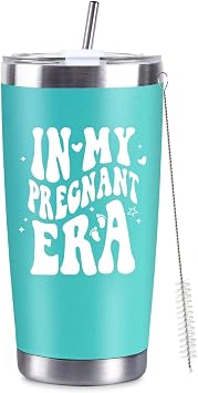 New Mom Gifts for Women, Pregnancy Gift for First Time Mothers, Mom to Be Tumbler, 20oz Insulated Cup with Lid & Straw for Wife Sister Daughter, Gender Reveal Baby Shower Mothers Day Present Xmas Gift